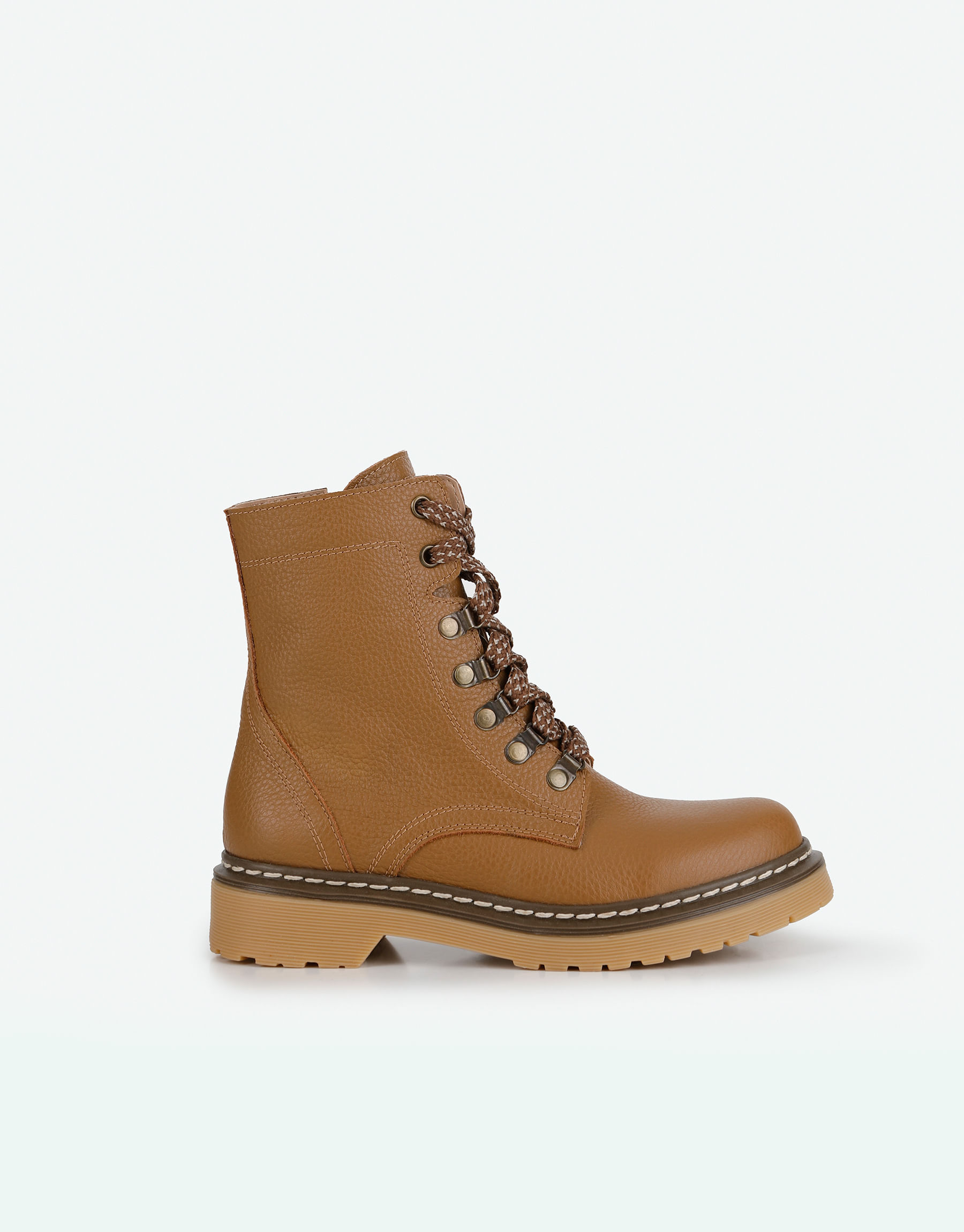 Viamo Borcegos Mujer Mostaza Botas Botinetas Botas De Cuero Mujer